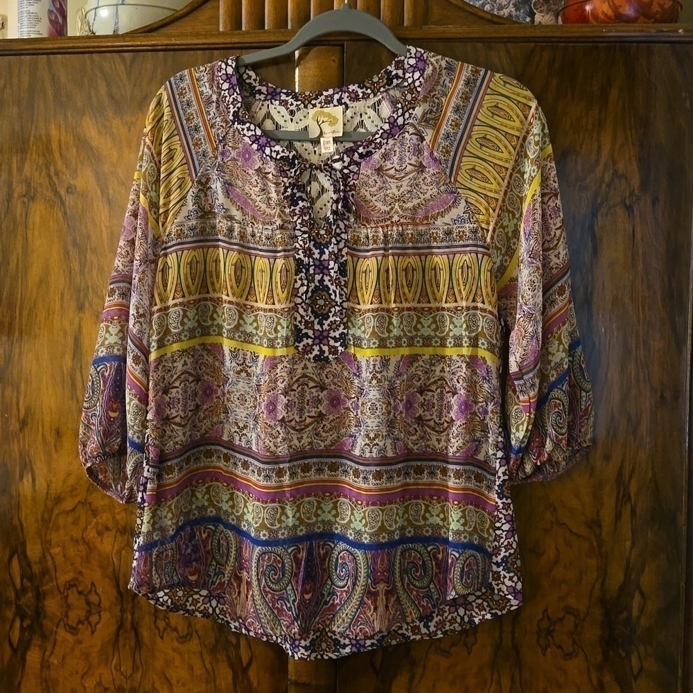 Fig and Flower by Anthropologie Bohemian Style Blouse Size PM